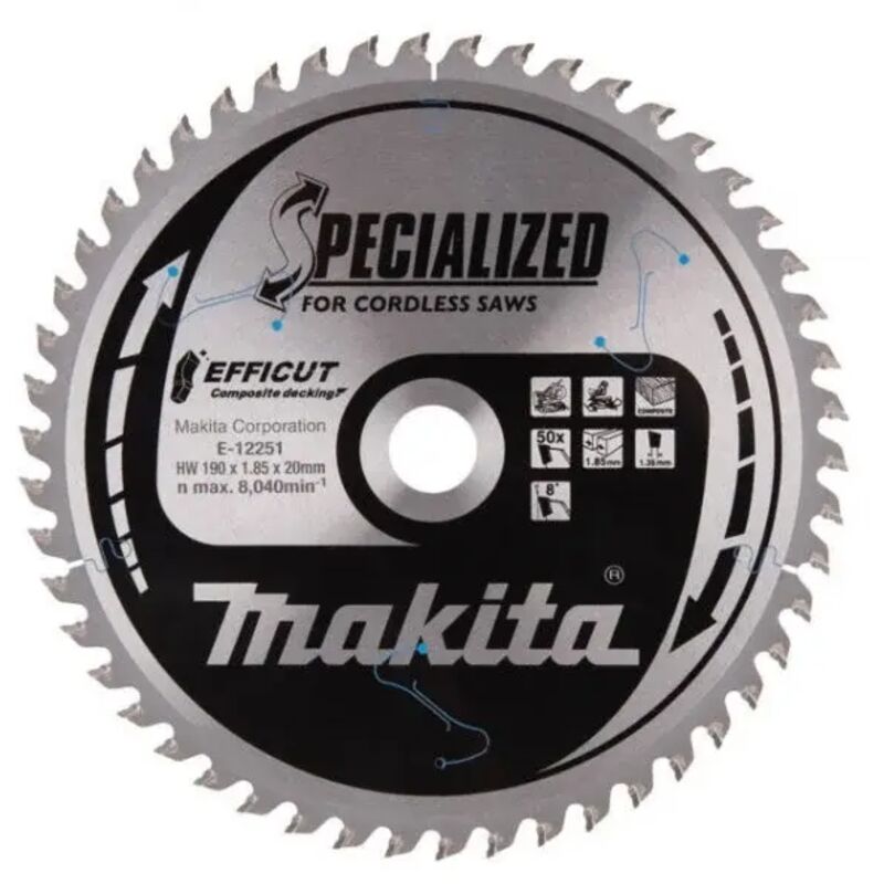 foto del prodotto makita e 12251 efficut lama per sega circolare 190x20 mm per legno