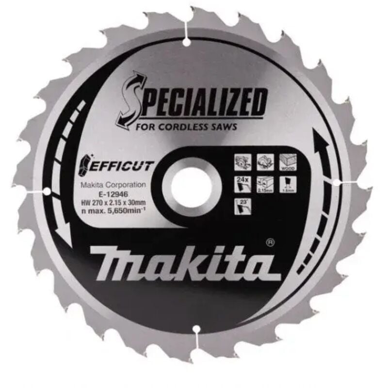 foto del prodotto makita e 12946 efficut lama tct per sega circolare 270x30 mm per legno