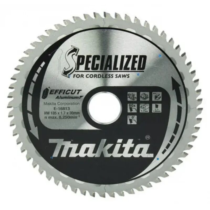 foto del prodotto makita e 16813 efficut lama tct per seghe circolari 185x30 mm per alluminio