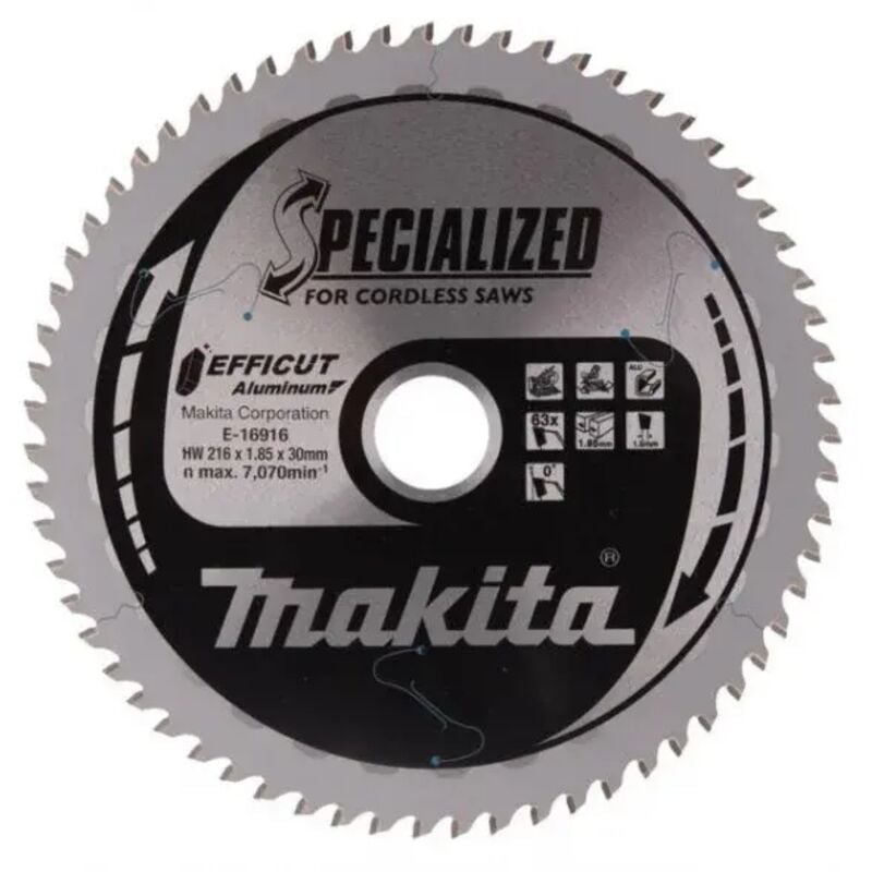 foto del prodotto makita e 16916 efficut lama tct per troncatrici 216x30 mm per alluminio