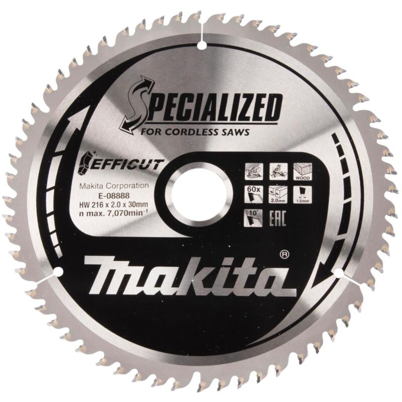 foto del prodotto makita efficut sega a gattuccio e troncatrice 216 x 30 mm 60 denti