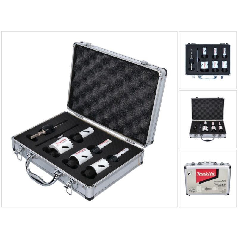 foto del prodotto makita ezychange bim set di seghe a tazza per elettricisti 8 pezzi 16 51 mm bimetallici b 11972 