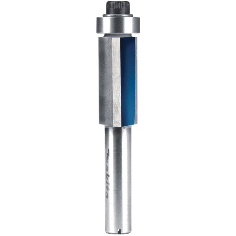 foto del prodotto makita fresa a filo con cuscinetto reggispinta sulla superficie, 12,7 mm gambo 8 mm lunghezza totale 57 mm