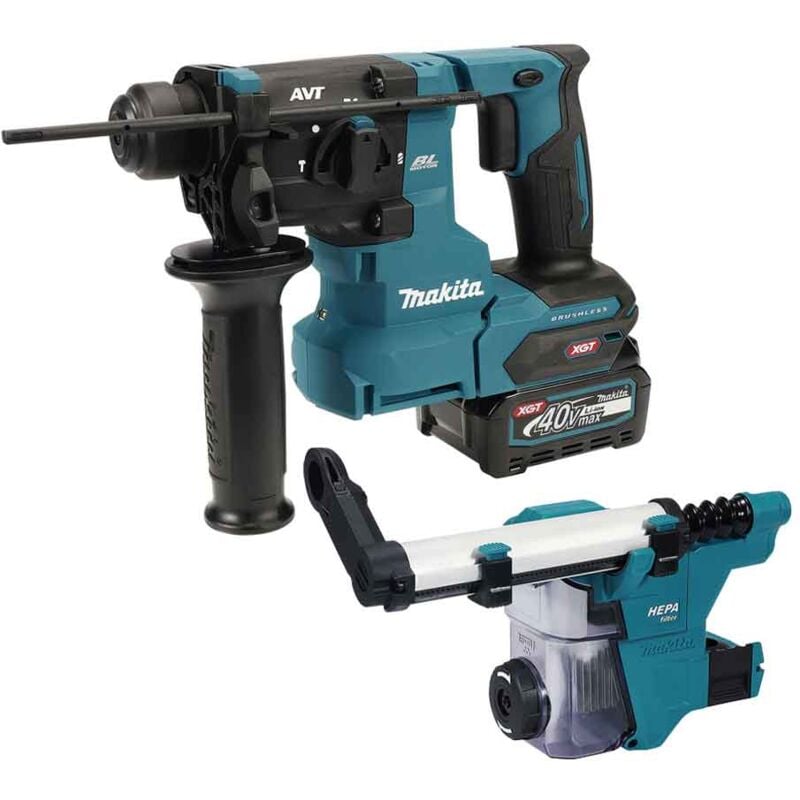 foto del prodotto makita hr010gd201 tassellatore 40v xgt 2,1j con 2 batterie