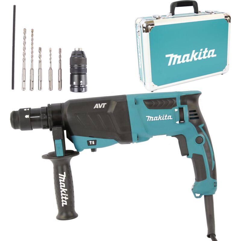 foto del prodotto makita hr2631ft13 trapano a percussione rotante 800 w sds plus 2,4 joule
