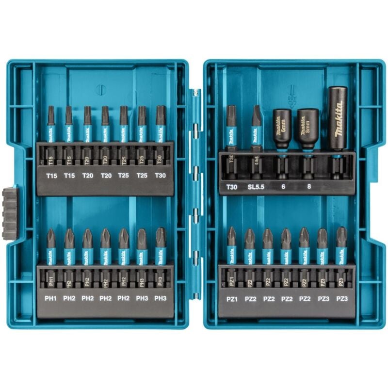 foto del prodotto makita impact black set di punte per avvitatore a impulsi 90 pezzi torx, phillips, pozidriv lunghezza 50 mm, 25 mm