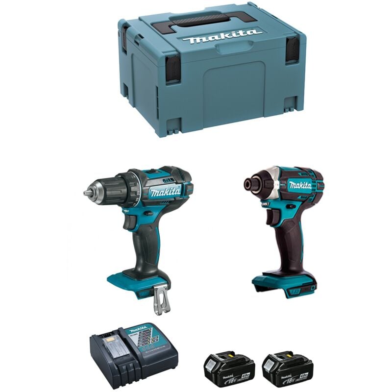 foto del prodotto makita kit dlx2127mj ddf482 dtd152 2 x 4,0 ah dc18rc makpac 3 