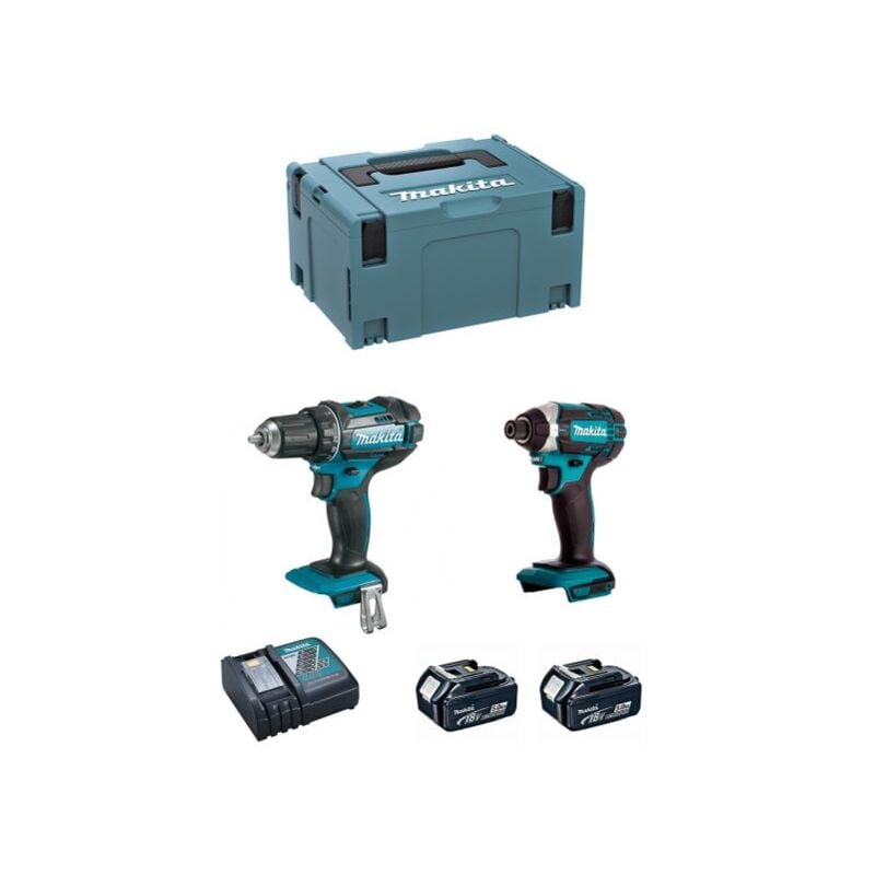 foto del prodotto makita - kit dlx2127tj ddf482 dtd152 2 x 5,0 ah dc18rc makpac 3 8435587929956