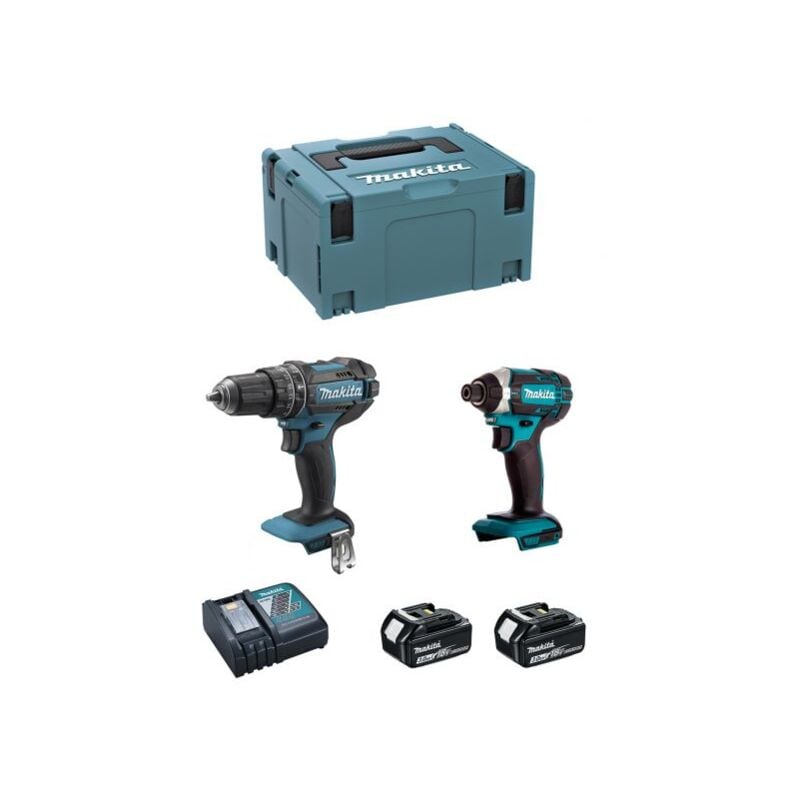 foto del prodotto makita - kit dlx2131rfj dhp482 dtd152 2 x 3,0 ah dc18rc makpac 3 8435587929963