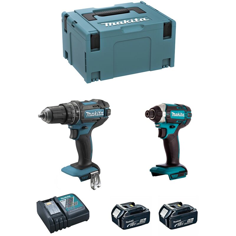 foto del prodotto makita kit dlx2131tj dtd152 dhp482 2 x 5,0 ah dc18rc makpac 3 