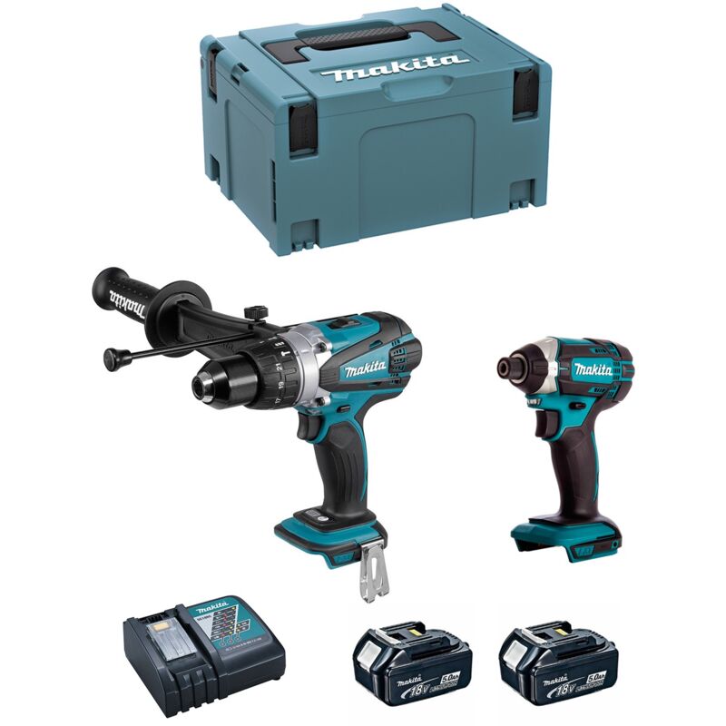 foto del prodotto makita kit dlx2145tj dtd152 dhp458 2 x 5,0 ah dc18rc makpac 3 