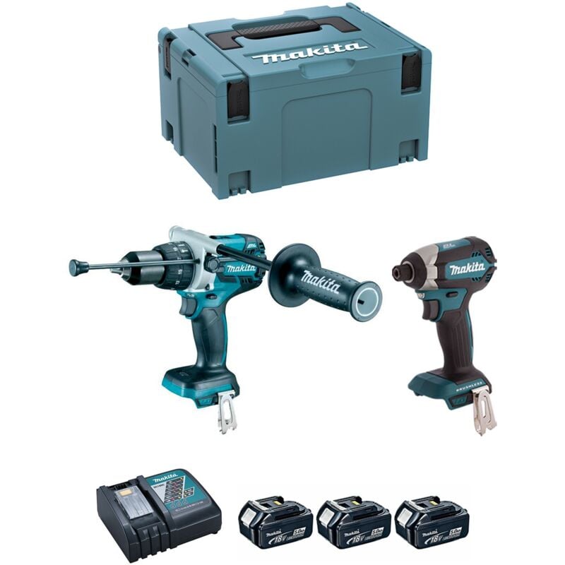 foto del prodotto makita kit dlx2174tj1 dhp481 dtd153 3 x 5,0 ah dc18rc makpac 3 
