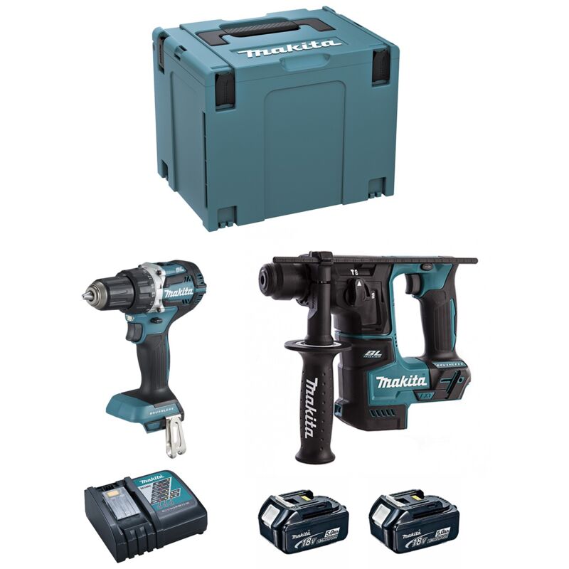 foto del prodotto makita kit dlx2271tj ddf484 dhr171 2 x 5,0 ah dc18rc makpac 4 