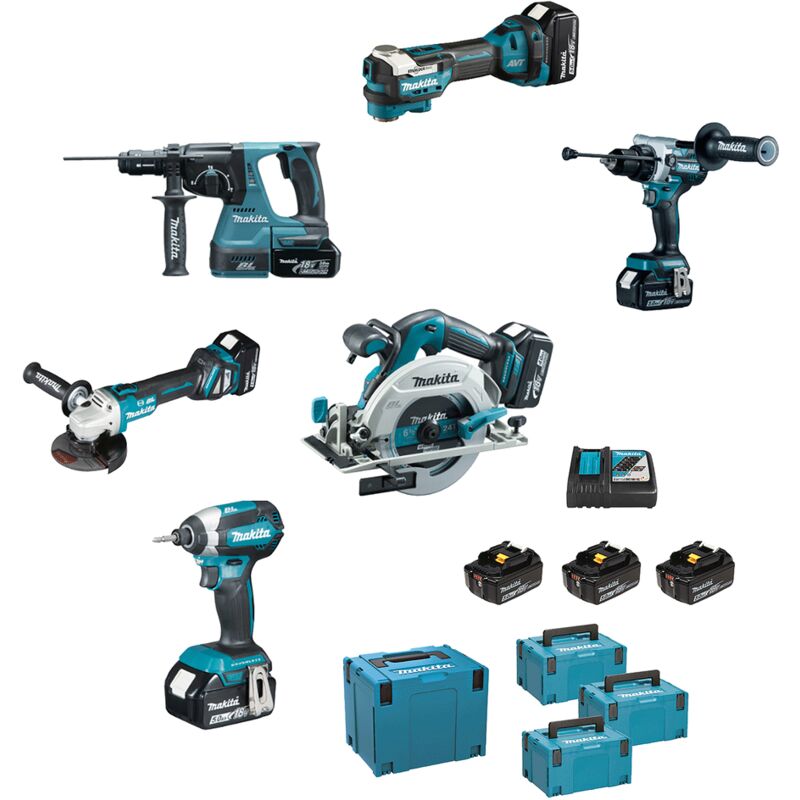 foto del prodotto makita kit dlx6126jx 6 utensili 18v