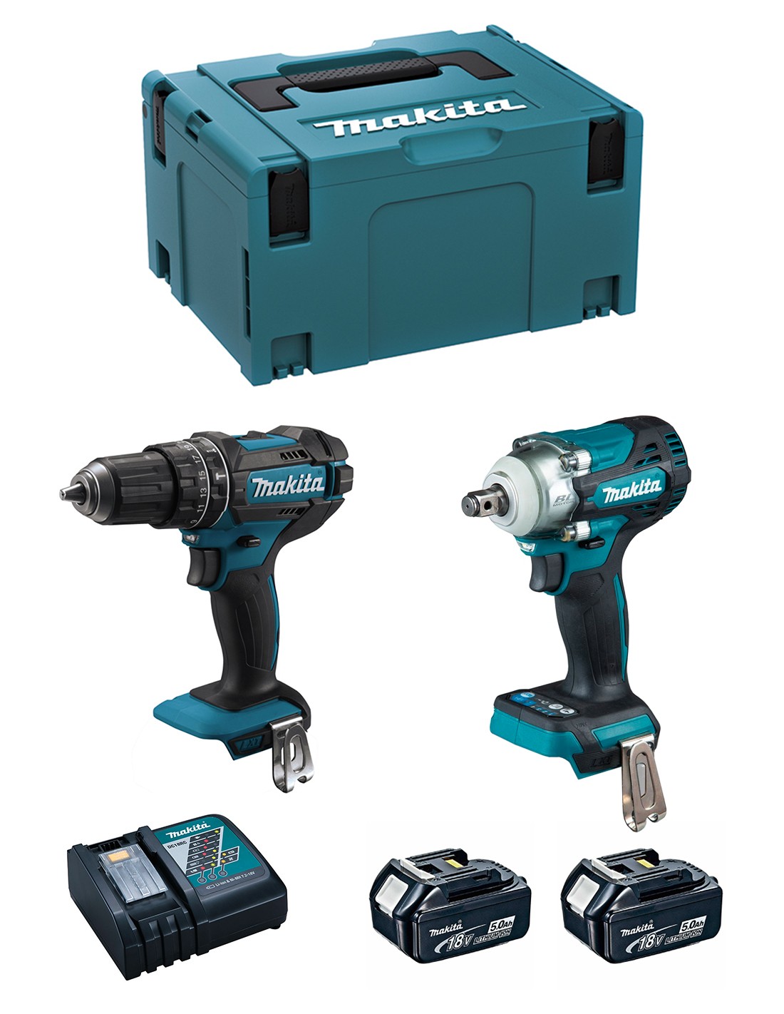 foto del prodotto makita kit mk217rtj dhp482 dtw300 2 x 5,0 ah.. 8435587921059