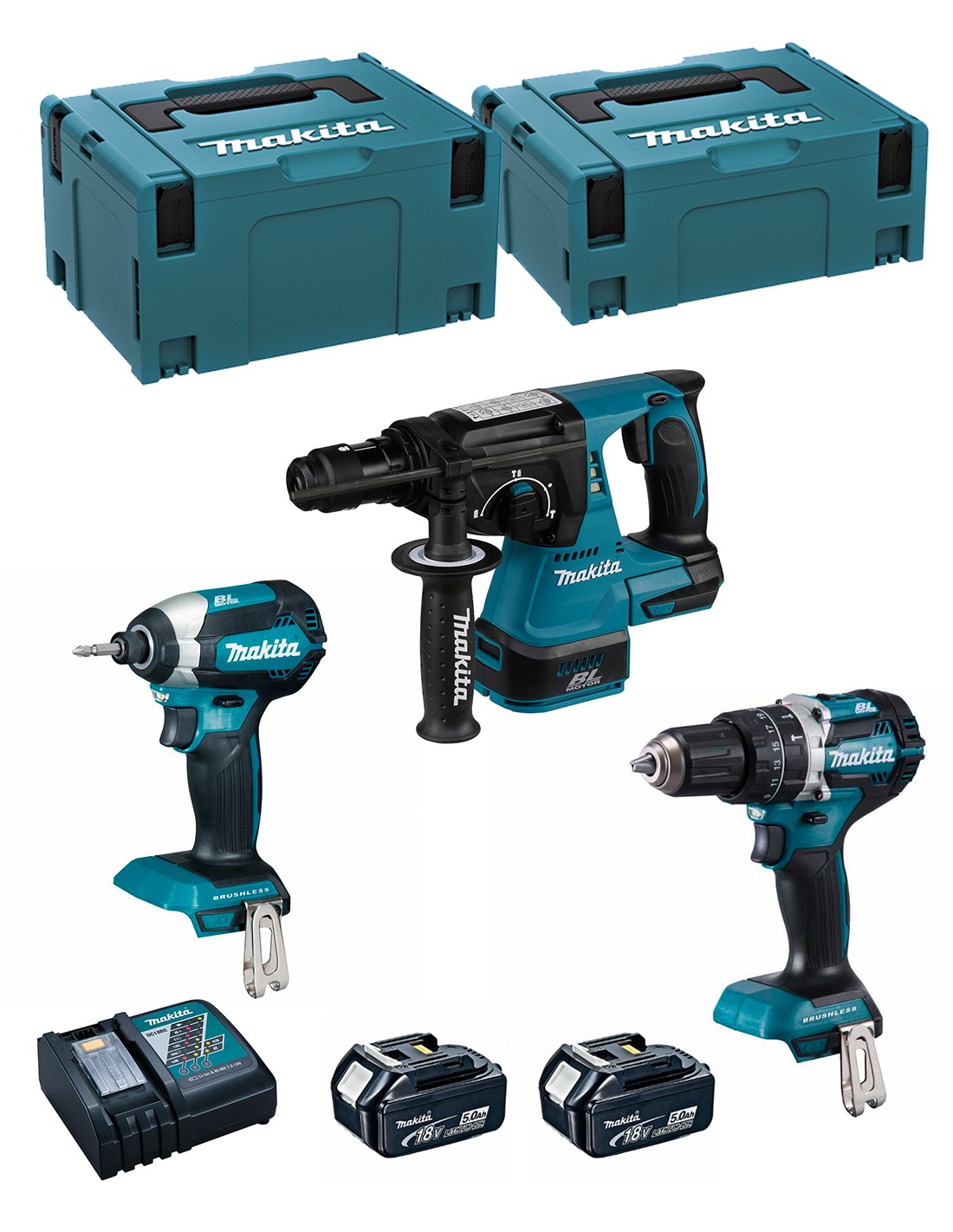 foto del prodotto makita kit mk307rtj dhr243 dhp484 dtd153 2.. 8435587921189
