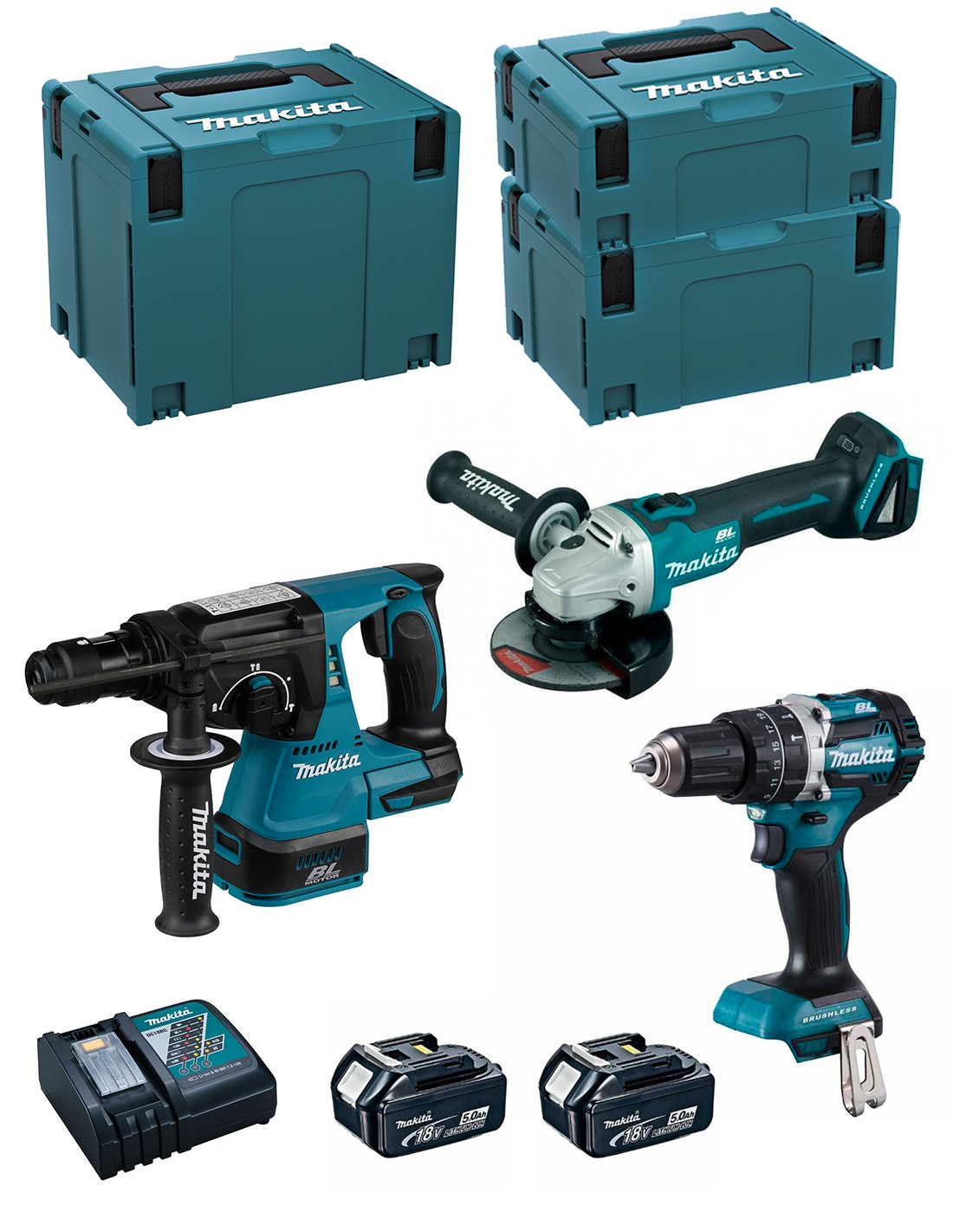 foto del prodotto makita kit mk311rtj dhr243 dhp484 dga504 2.. 8435587921226