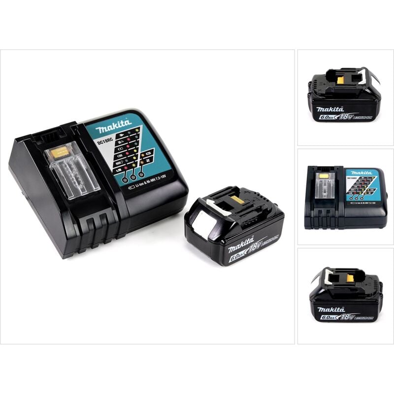 foto del prodotto makita kit power set con 1x batteria bl 1860 b 6,0 ah 18 v caricatore rapido dc 18 rc