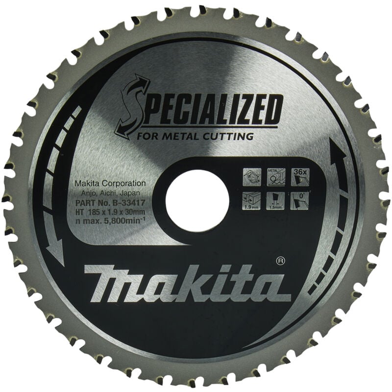 foto del prodotto makita lama b 33417 185mm foro30mm 36 denti
