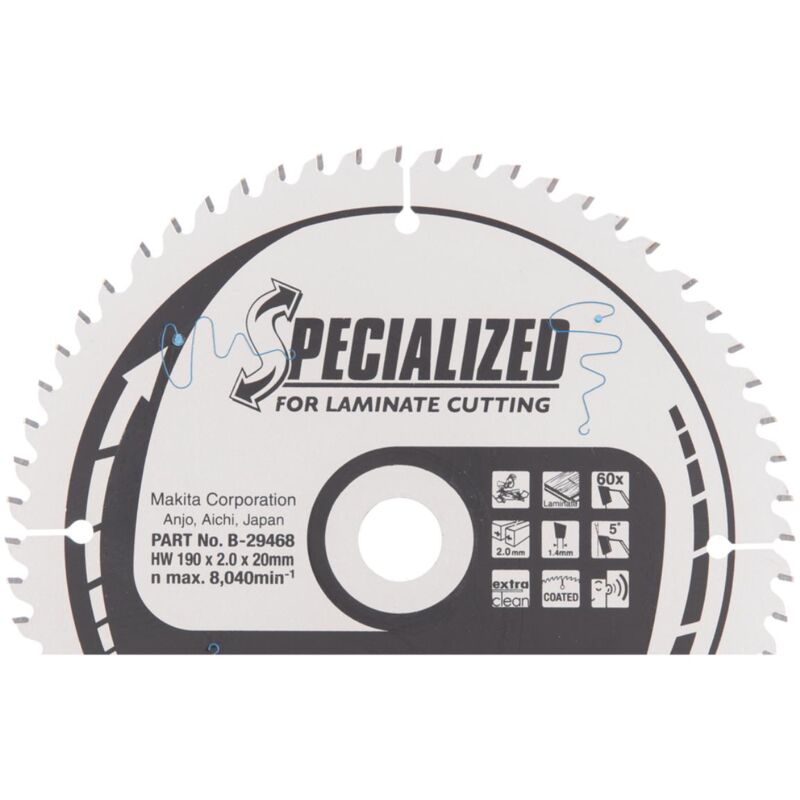 foto del prodotto makita lama circolare 190 x 20 mm, 60 denti 190 x 20 mm 60 denti