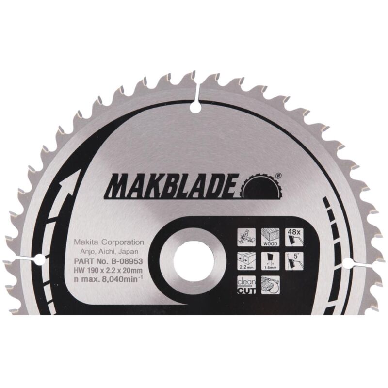 foto del prodotto makita lama circolare makblade 190 x 20 mm, 48 denti