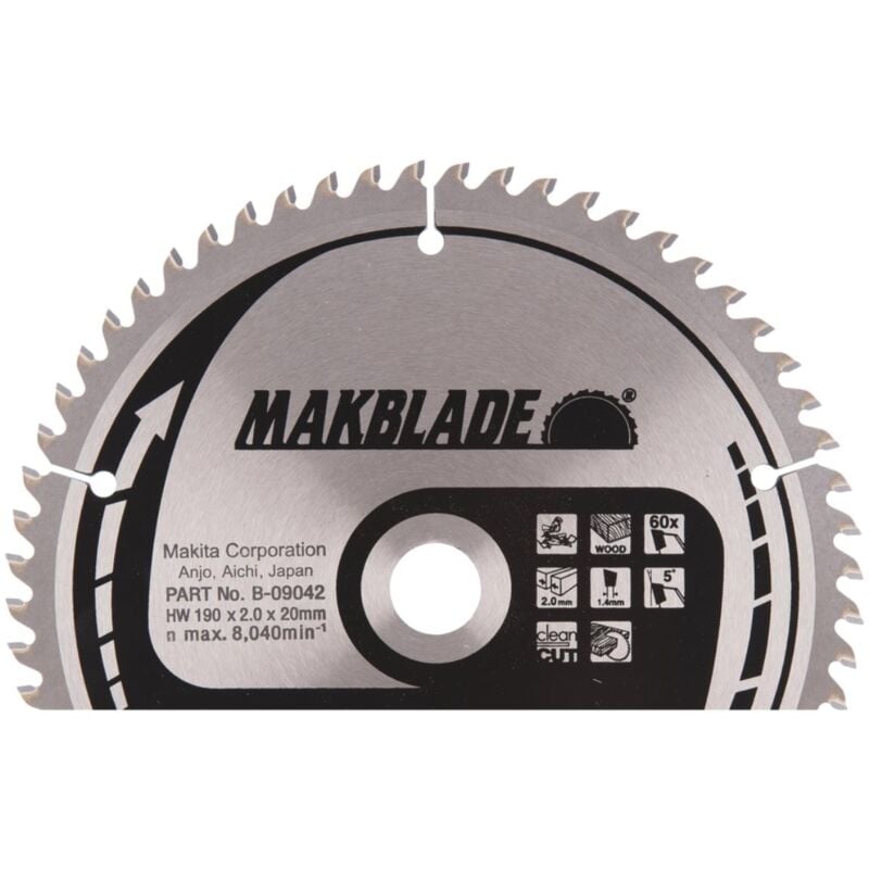 foto del prodotto makita lama circolare makblade 190 x 20 mm, 60 denti