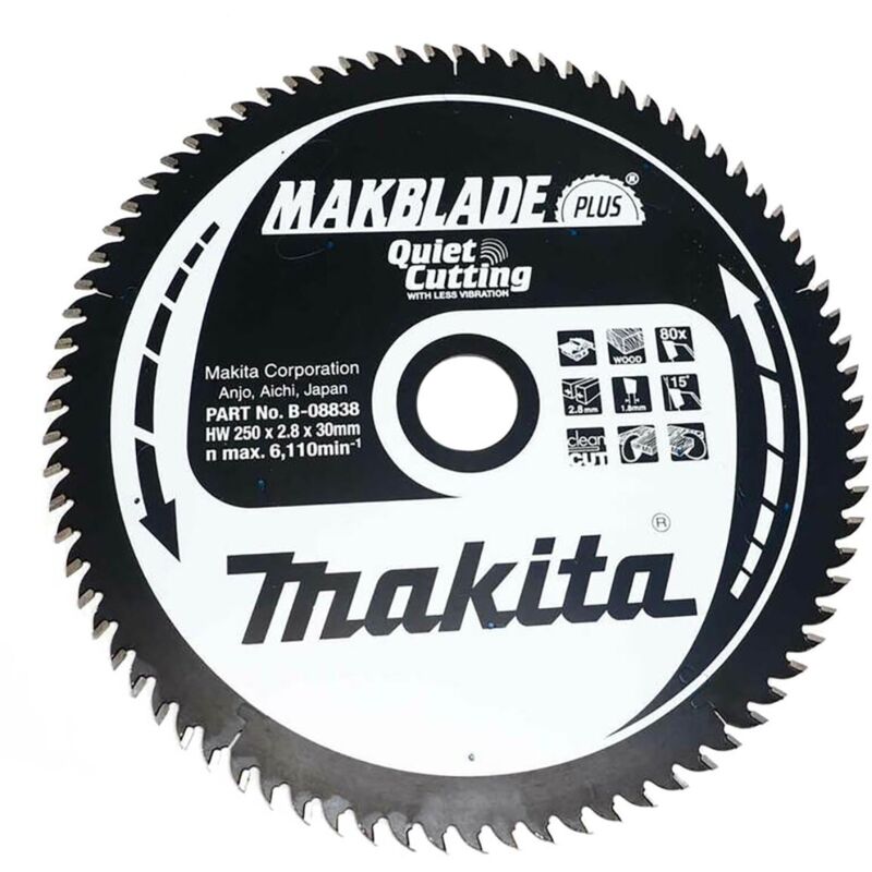 foto del prodotto makita lama circolare makblade plus 250 x 30 mm 80 denti