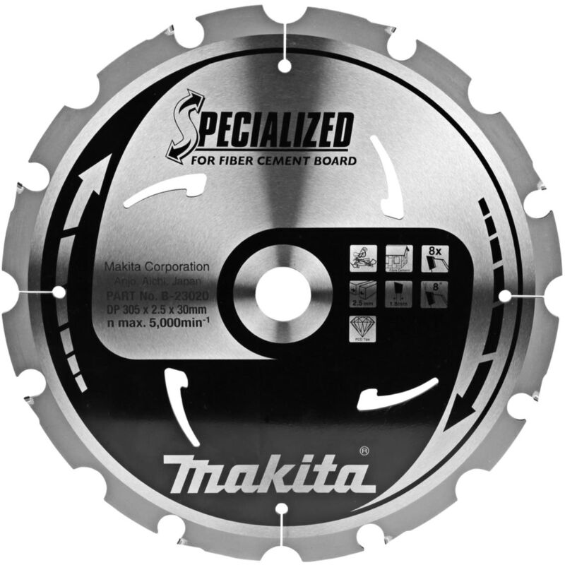foto del prodotto makita lama circolare per fibrocemento 305 x 30 x 2,5 mm 8 denti