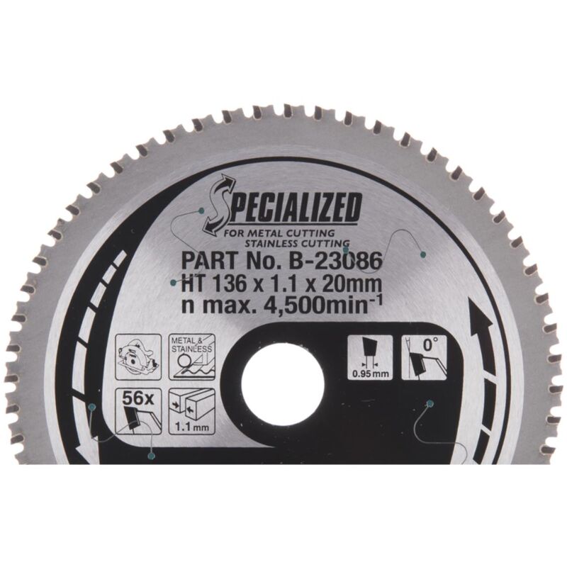 foto del prodotto makita lama per acciaio inox 136 x 20 mm 56 denti