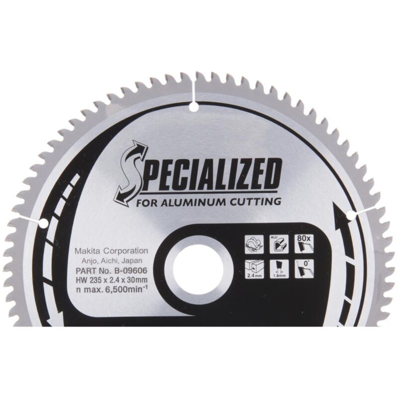 foto del prodotto makita lama per alluminio 235 x 30 mm 80 denti