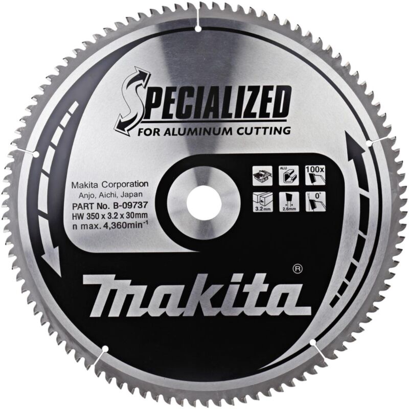 foto del prodotto makita lama per alluminio 350 x 30 mm 100 denti