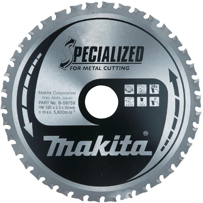 foto del prodotto makita lama per metallo 185 x 30 mm 38 denti