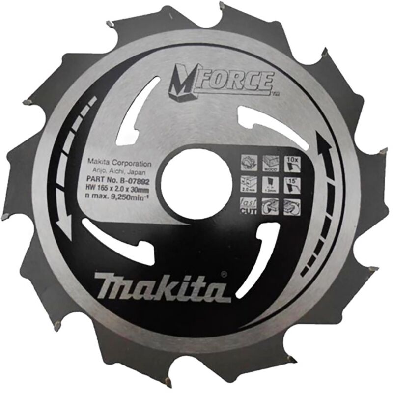 foto del prodotto makita lama per sega circolare mforce 165 x 30 mm 10 denti