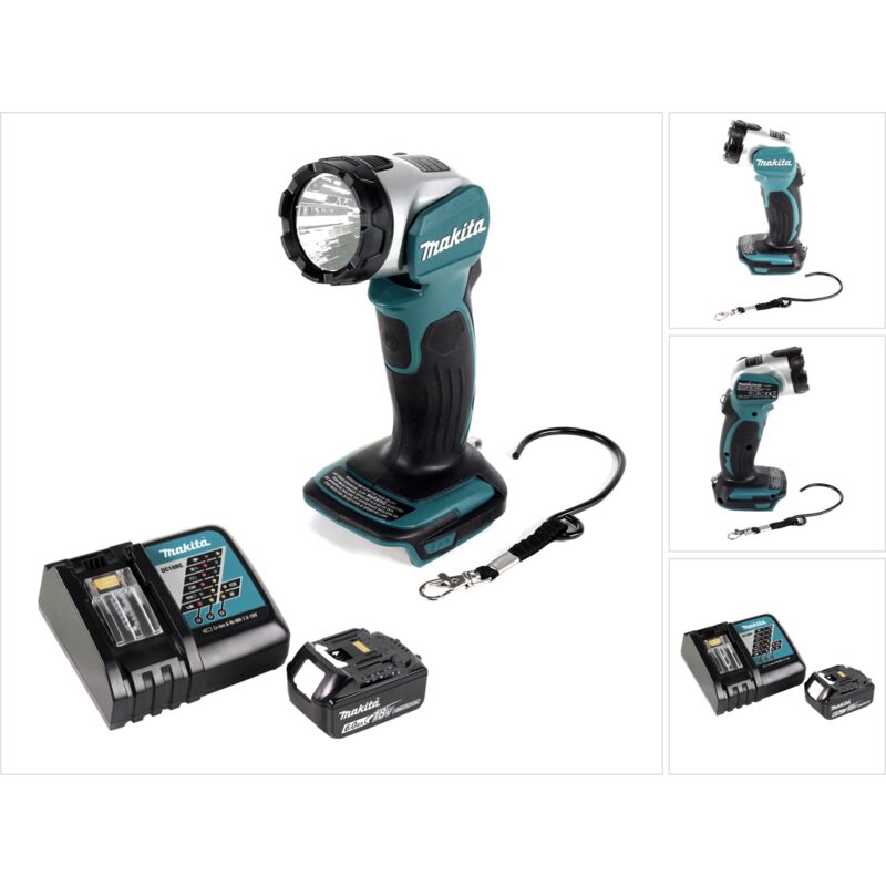 foto del prodotto makita lampada a batteria dml 802 rg1 per batterie da 14,4 e 18 v 1x batteria da 6,0 ah caricabatterie