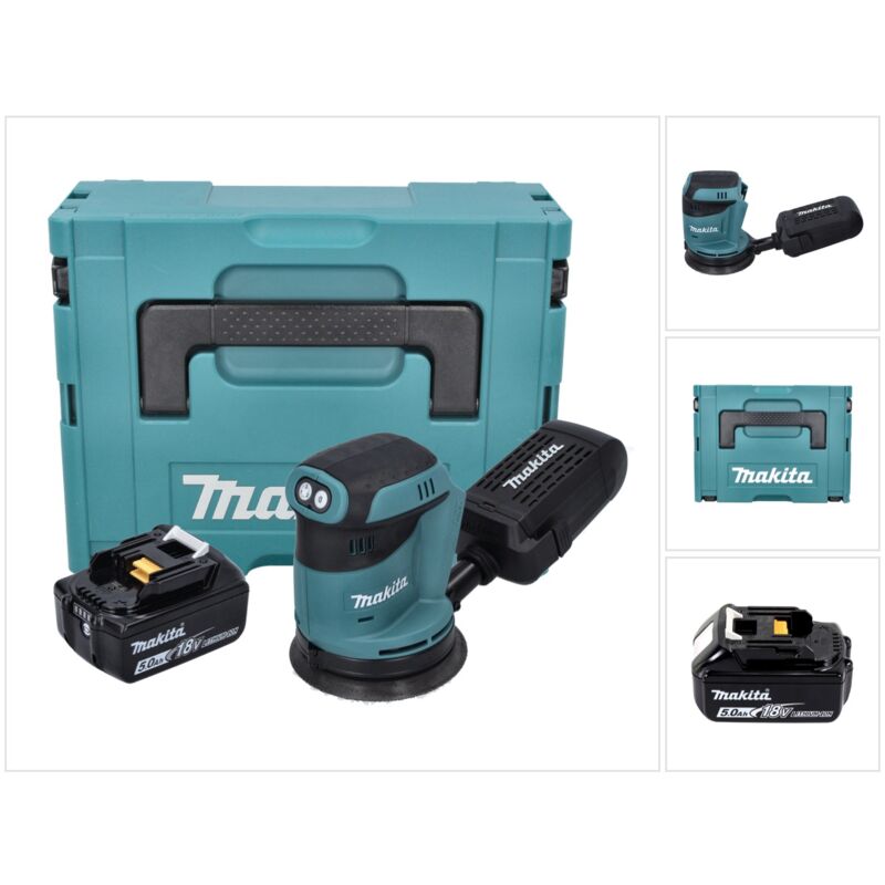 foto del prodotto makita levigatrice orbitale a batteria dbo 180 g1j 18 v 125 mm 1x batteria 6,0 ah makpac senza caricabatterie
