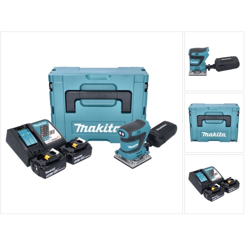 foto del prodotto makita levigatrice orbitale a batteria dbo 484 rtj 18 v 112 x 102 mm 2x batteria 5,0 ah caricabatterie makpac