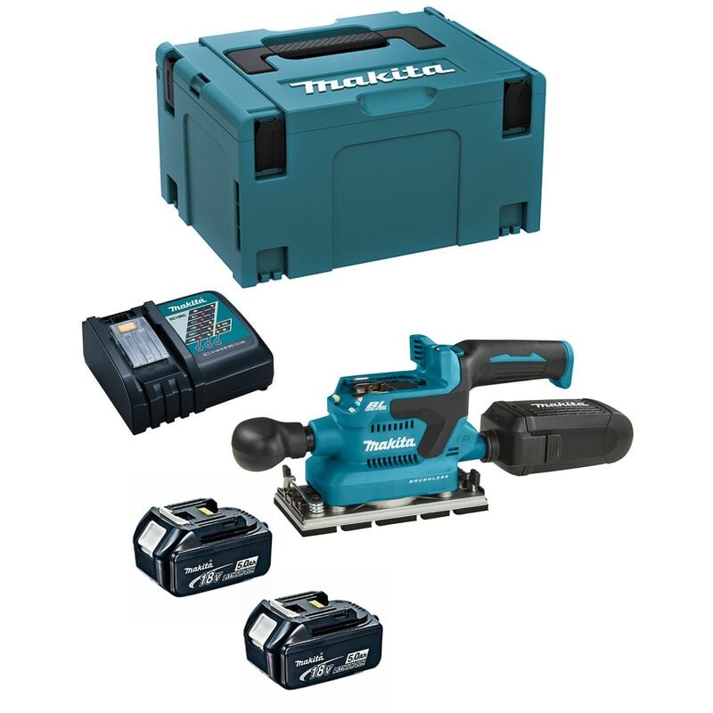 foto del prodotto makita levigatrice orbitale dbo380rtj 2 x 5,0 ah dc18rc makpac 3 