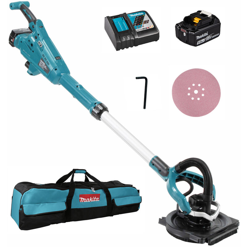 foto del prodotto makita levigatrice per cartongesso 18v lxt 225 mm con 2 batterie 18v5.0ah caricabatterie borsa dsl800rteu