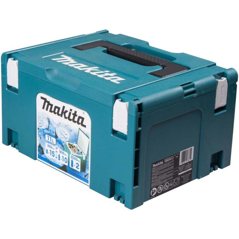 foto del prodotto makita makpac cool box misura 3 dimensioni esterne 210 x 395 x 295 mm dimensioni interne 160 x 345 x 245 mm 11 l