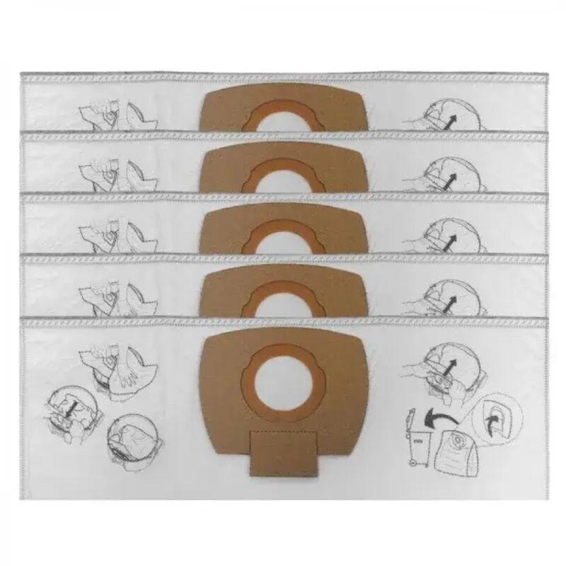 foto del prodotto makita p 72899 confezione sacchi tessuto non tessuto per aspirapolvere 5 pz.