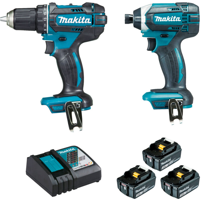 foto del prodotto makita pack 2 macchine 18v trapano avvitatore ddf482 avvitatore a impulsi dtd152 dlx2127j1