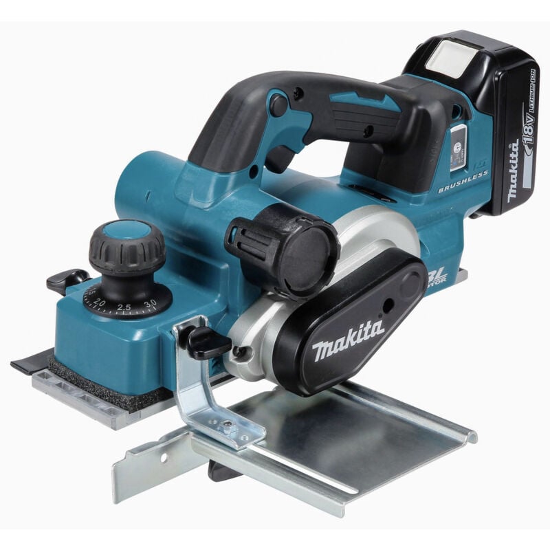 foto del prodotto makita pialla a batteria dkp181zu, 18v senza batteria e accessori in scatola