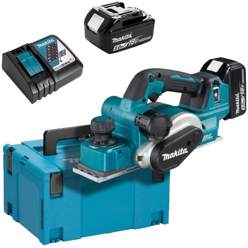 foto del prodotto makita piallatrice 18v li ion 5 ah 82 mm dkp181rtj
