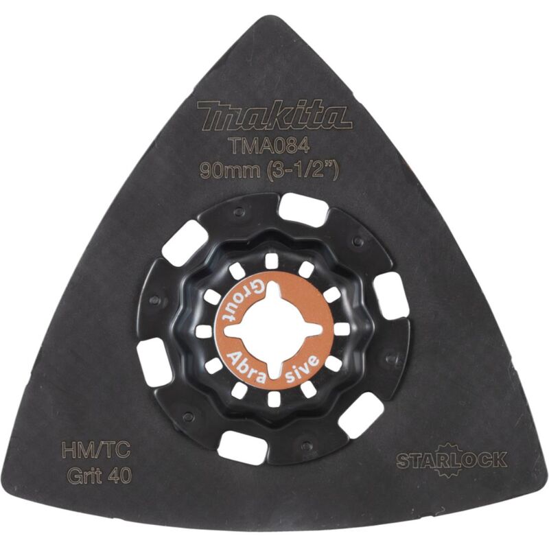 foto del prodotto makita piastra di levigatura, 90 mm deltoid, tma084 starlock k40 hm riff tma084 malta vernice residui di moquette