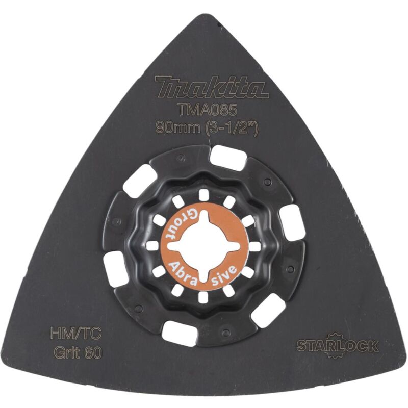 foto del prodotto makita piastra di levigatura, 90 mm deltoid, tma085 starlock k60 hm riff tma085 malta vernice residui di moquette