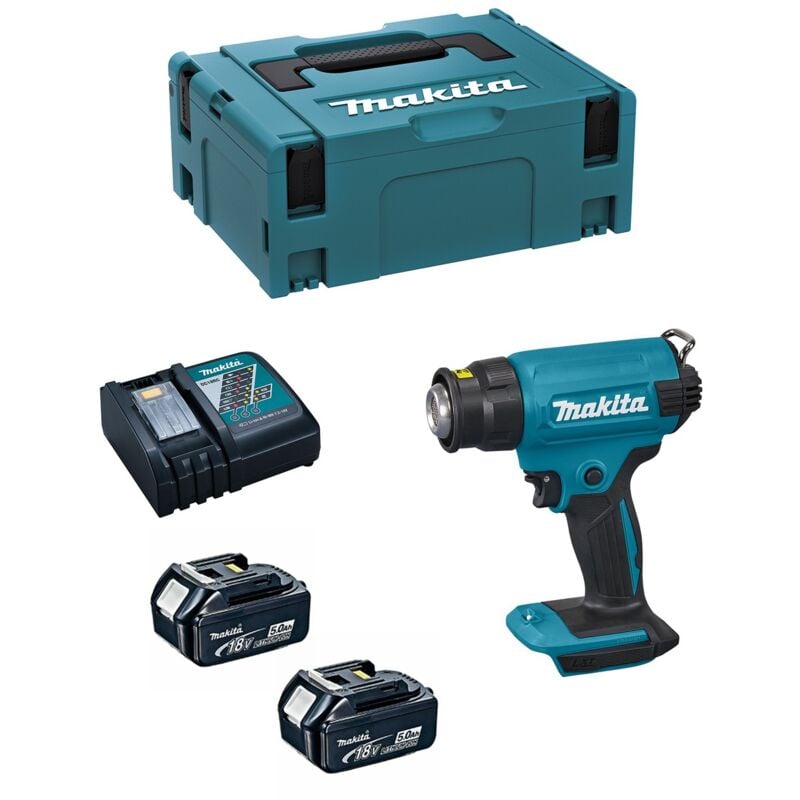 foto del prodotto makita pistola termica dhg180rtj 2 x 5,0 ah dc18rc makpac 2 