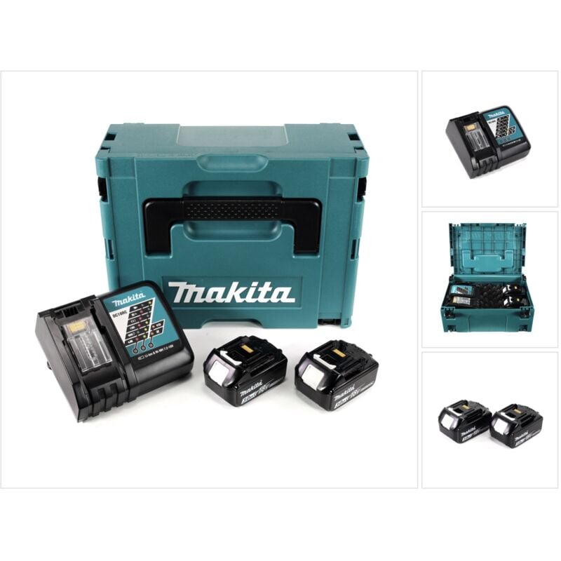 foto del prodotto makita power source kit 18v con 2x batterie bl1830b 3,0ah caricabatterie dc18rc 196693 0 valigetta makpac