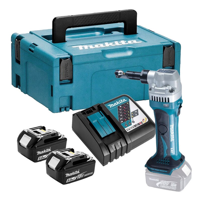 foto del prodotto makita roditrice 18 v li ion 5 ah 2 batterie, caricabatterie, valigetta djn161rtj