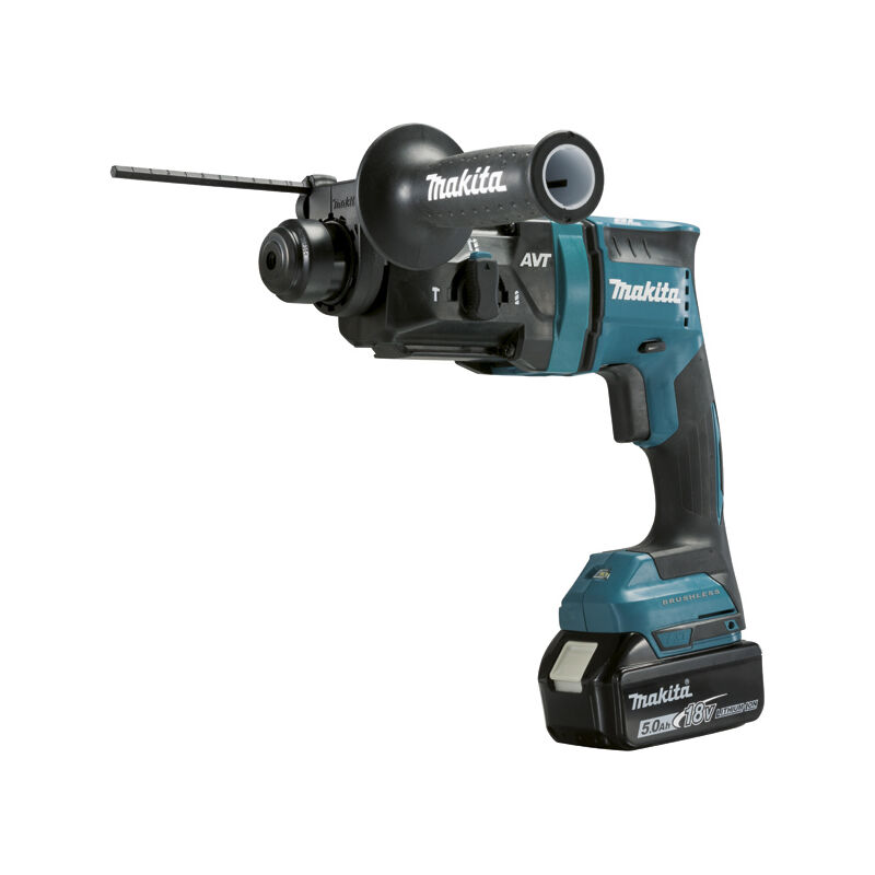 foto del prodotto makita sds plus 18 v li ion 18 mm 2 batterie 1 caricatore in confezione con accessori dhr182rtj