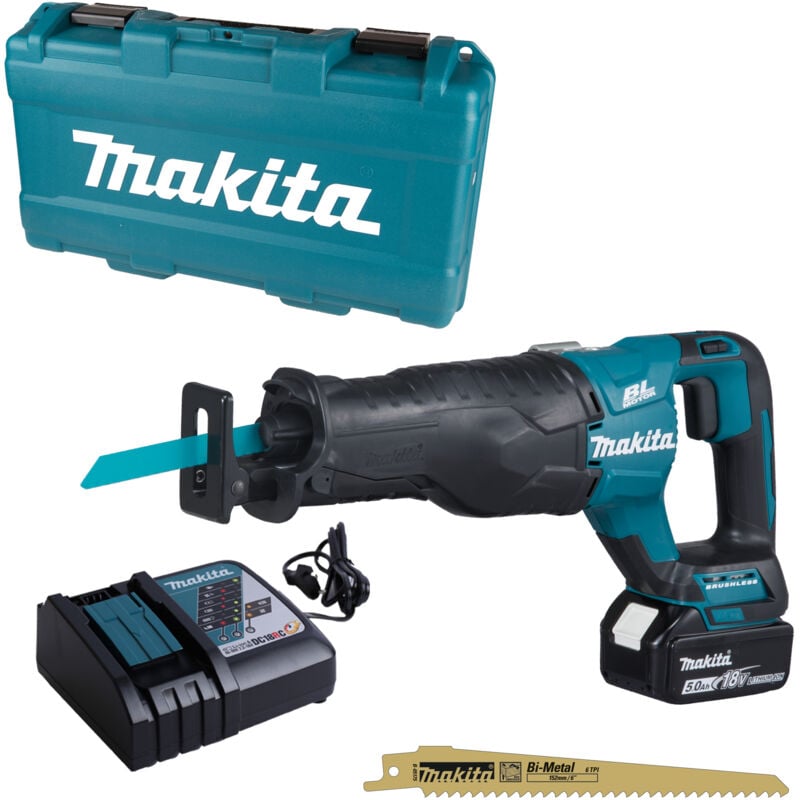 foto del prodotto makita sega alternativa a batteria djr187rt 18v con 1x batteria 5,0 ah caricabatterie in valigetta